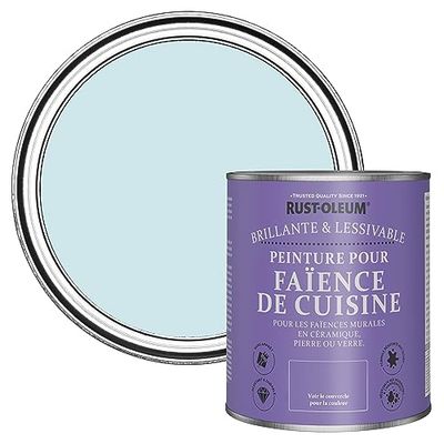 Rust-Oleum Peinture Bleue Résistante à l'eau pour Faïence de Cuisine, Finition Brillante - Eucalyptus 750ml
