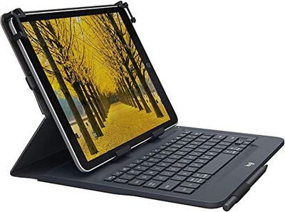 Logitech Universal Folio cover iPad o Tablet Con Tastiera Bluetooth Wireless, Apple, Android, Windows da 9-10 pollici, Facile Configurazione, Durata Batteria 2 anni,Layout Italiano QWERTY - Nero