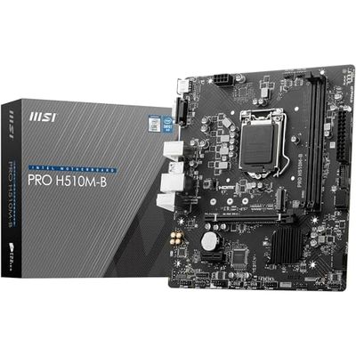 MSI Pro H510M-B Scheda Madre, Micro-ATX - Supporta Intel Core 10a Gen, LGA 1200, 2 x DIMMs (3200MHz), 1 x PCIe 3.0 x16, USB 3.2 Gen1, 1G LAN, HDMI 1.4
