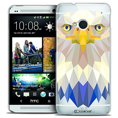 Caseink - Beschermhoes voor HTC One (M7) [Crystal HD Polygon Series Animal - Rigide - Ultra Thin - Gedrukt in Frankrijk] - Aigle