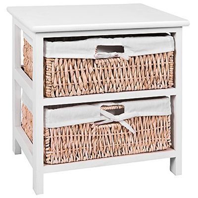 Home Vida Vida maïs Home Meuble de Rangement, en Bois, Blanc, Dense, 27x38x42 cm