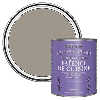 Rust-Oleum Peinture Brune Résistante à l'eau pour Faïence de Cuisine, Finition Brillante - Truffe 750ml