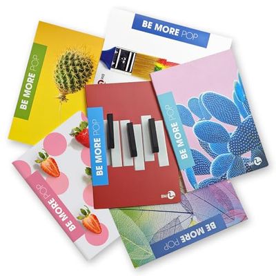 BM BeMore Pop Notitieboeken in A4-formaat, maxi-schriften, liniatuur 1R, voor middelbare en middelbare scholen, esthetische notitieboeken met omslag, gesorteerd, 10 stuks, papier 100 g/m²
