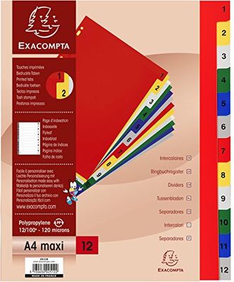 Exacompta 2512E Divisori e Segnaletica, 32x24 cm, Multicolore