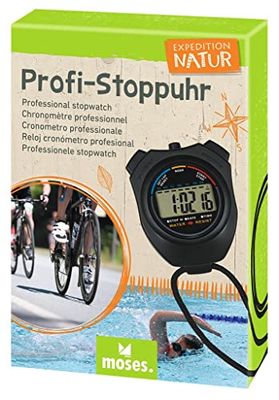 moses. Expedition Natuurstopwatch, digitale stopwatch voor kinderen, sport en vrije tijd, tijdmeter voor atletiek, voetbaltraining, hardlopen, sprinten, fietsen en zwemtraining