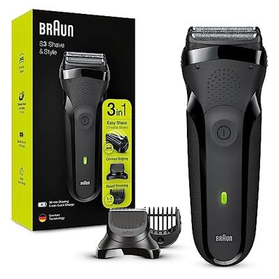 Braun Series 3 Scheerapparaat Voor Mannen, Shave & Style, Scheermes, Elektrisch Scheerapparaat, 300BT, Zwart