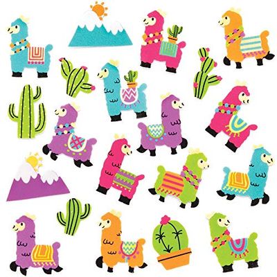 Baker Ross Mooie Llama Foam Stickers, Kleine Stickers voor Kinderen Kunst en Craft Projecten (120 Pack)