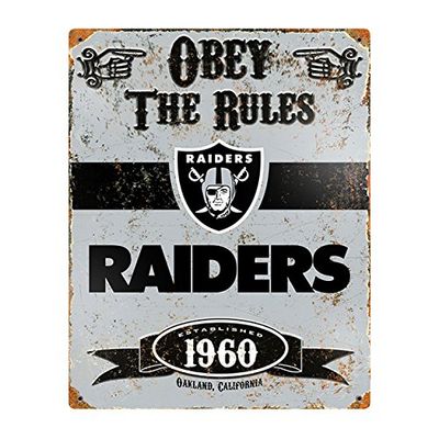 Party Animal NFL reliëf metaal Vintage Oakland Raiders teken