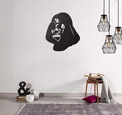 Homemania Decoración de pared, acero laminado, negro, 40 x 0,15 x 45 cm