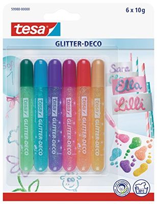 tesa 59988-00000-01 - Purpurina decorativa, 6 x 10 g, pastel caramelo