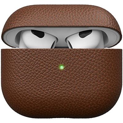 KeyBudz Artisan Étui en Cuir véritable pour Apple AirPods 3 Marron