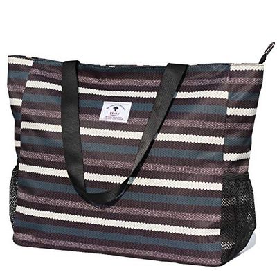 Grand Sac de Plage résistant à l'eau léger 20 Pouces pour Femme Oversize Sac fourre-Tout pour Salle de Sport, Plage, Voyage, Piscine, Yoga, infirmière