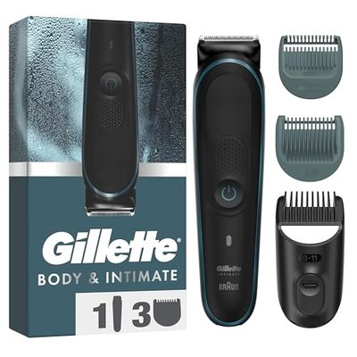 Gillette Body and Intimate Trimmer i5, Pubic Hair Trimmer for Men, Waterproof Body Shaver, Trimmer for Men’s Private Parts, Wet/Dry Use, Mens Body Groomer, Ball Trimmer with Lifetime Sharp Blades