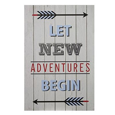 Premier Housewares Kid's Let New Adventures Begin Wall Plaque - Multi-Coloured