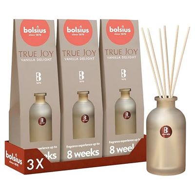 Bolsius - Lot de 3 parfums d'ambiance - Vanilla Delight - 80 ML - Diffusion de Parfum jusqu'à 8 semaines