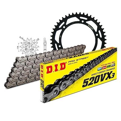 Kettingset DID staal 520VX3 / 116 klinknagel slot voor Suzuki DR S Big 800 cc bj. 1991-1993