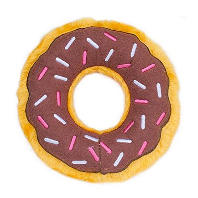 ZippyPaws donutz Squeaky Plush no-Stuffing Perro Juguete – Chocolate