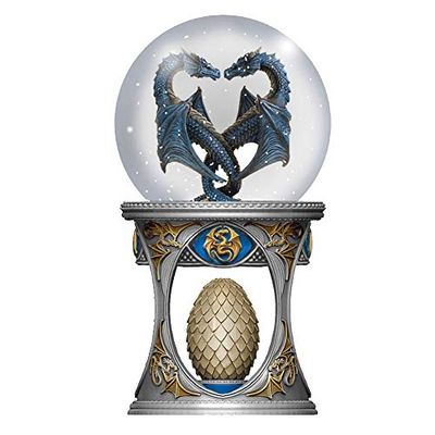 Nemesis Now Anne Stoke Boule à Neige en polyrésine avec cœur de Dragon Doré 18,5 cm