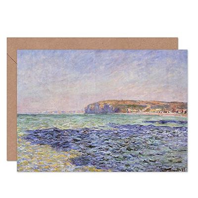 Artery8 Claude Monet Shadows On Sea Cliffs At Pourville Fine Art Greeting Card Plus Envelope Blank Inside