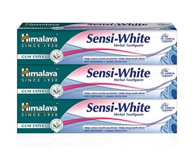 Himalaya Herbal Sensi-White Toothpaste Helps in Teeth whitening| Rapid and Long Lasting Sensitivity Relief|with Active Ingredients for Cavity Protection|Enamel Friendly- 75ml (Pack of 3)