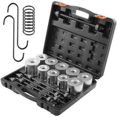 VEVOR 27 PCS Pull and Press Sleeve Kit, Steel Bush Bearing Removal and Installation Set, Bush Removal Insertion Sleeve Tools with Carrying Case, Multi-Vehicle Compatibility for LCV and HGV Engines