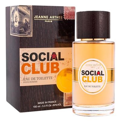 JEANNE ARTHES - Eau de Parfum Homme - Social Club - Oriental - Tonka et Vanille - Fabriqué en France à Grasse - Cadeau homme - 100 ml