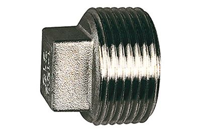 Sluitstop, vierkant, G 1, SW 19, werkdruk max. 20 bar, roestvrij staal 1.4408