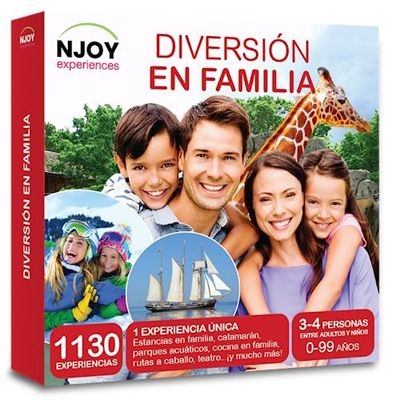 NJOY Experiences - Caja Regalo – Diversión en Familia - Idea de Regalo – Actividades Familiares para 2 o 4 Personas