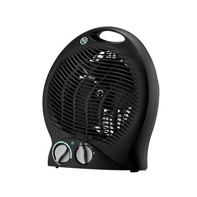 Verticale elektrische ventilatorkachel, thermoventilator, zwart, 26,8 x 25,7 cm, 2000 W, dimbaar, 3 functies