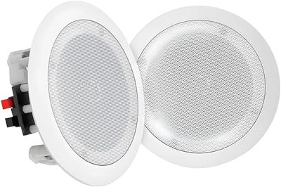 Pyle Bluetooth Luidsprekers – Plafondluidsprekers- Plafondspeakers- Inbouwluidsprekers voor Thuis - 2-Weg Luidsprekersysteem- Set van 2 Bluetooth Speakers - Stereoluidsprekers - 250 Watt- Wit
