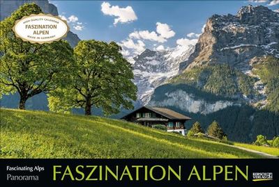 Faszination Alpen 2025: Großer Foto-Wandkalender mit Bildern von Gipfeln der Alpen. Edler schwarzer Hintergrund. PhotoArt Panorama Querformat: 58x39 cm.