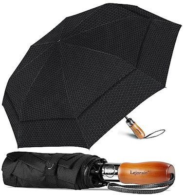 Lejorain Grote compacte golfparaplu - 137 cm oversized auto open dicht opvouwbare golfparaplu reizen 210T Dupont Teflon gecoat geventileerd winddicht dubbele luifel voor vrouwen mannen