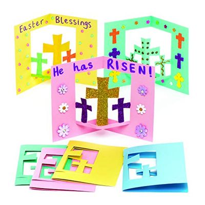 Baker Ross Cartes pop-up croix (Lot de 8) - Loisirs créatifs de Pques pour enfants
