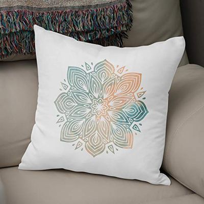 Bonamaison, Housse de Coussin Décorative - 50% Coton 50% Polyester - Fermeture éclair cachée, Dimensions: 43x43 Cm - Conçu et fabriqué en Turquie