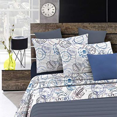 Italian Bed Linen Fashion Completo Letto, Travel life, 1 Piazza e Mezza