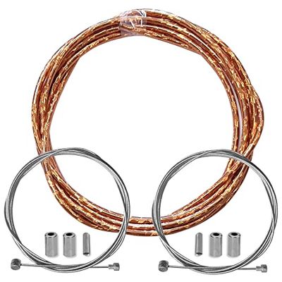 cyclingcolors fietsremhuls met kabeleindkappen kit voor achter compatibel met Shimano Sram cyclus stad weg mountainbike insert performance kabel (laser goud)