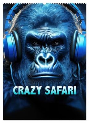 Crazy Safari (Wandkalender 2025 DIN A2 hoch), CALVENDO Monatskalender: Entdecken Sie die Tiere Afrikas im Wandel der Jahreszeiten