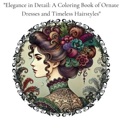 Elegance in Detail: A Coloring Book of Ornate Dresses and Timeless Hairstyles: Women's Therapeutic Coloring Book of Ornate Femanine Dresses, Hairstyles and More