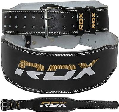 RDX Belt 4" Leather Black Gold-S