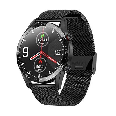 innjoo Smartwatch voor heren, IJ-Men Watch Atom, zwart (staal, zwart)