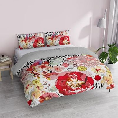 Italian Bed Linen KI-OSA, KIO-LM03 - Juego de Funda nórdica de 100% algodón, Estampado Digital