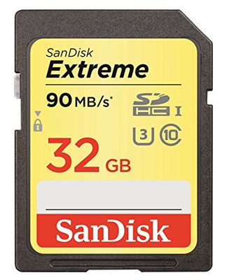 SanDisk Extreme 32 GB SDHC Class 10 Memory Card up to 90 Mbps with U3 Ratings - Black