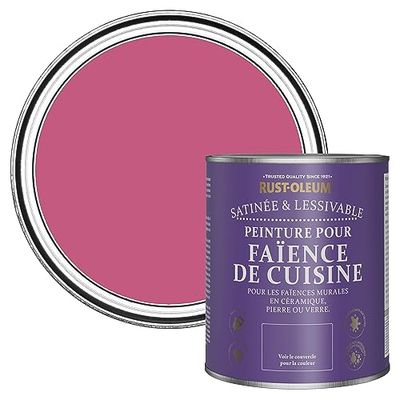 Rust-Oleum Peinture Rose Résistante à l'eau pour Faïence de Cuisine, Finition Satinée - Framboise 750ml