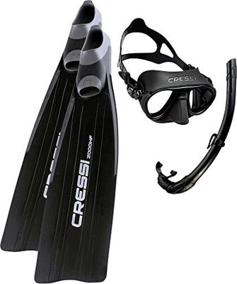 Cressi - Gara 2000 HF High Performance Palmes Apnée et Chasse Sous Marine + Calibro - Masque de Plongée Professionnel pour Adultes avec Innovant Système Anti-buée, 44/45