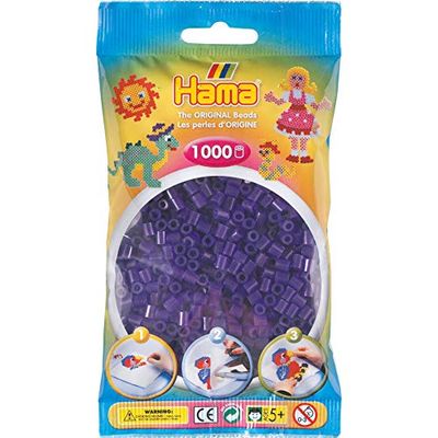 Hama Kralen 207-24 - parelzakje 1000 stuks transparant/lila