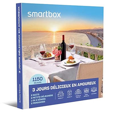 SMARTBOX - Coffret Cadeau Couple - Idée cadeau original : Séjour de 3 jours romantique et gastronomique pour un moment à deux inoubliable