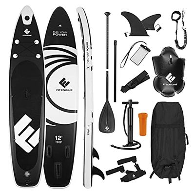 FitEngine SUP Allrounder 12' - 365 cm | Uitgebreide stand-up paddle-board set incl. Drybag, telefoonhoes en Co. | Drop-Stitch kwaliteit van het Duitse SUP-merk