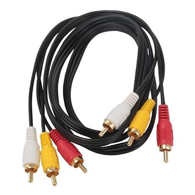 1,5 m lange zwarte 3 RCA-3 RCA-audiokabel biedt buitengewone geluidskwaliteit met vaste en duurzame verbindingen, perfect voor audio- en videoapparaten.