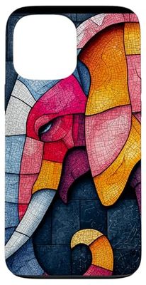 Stained Glass Elephant Wildlife Animal Art Case for iPhone 13 Pro Max