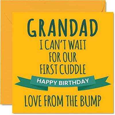 Fun Birthday Cards for Grandad - First Cuddle - Happy Birthday Card for Grandad from Bump, 145mm Special Greeting Cards